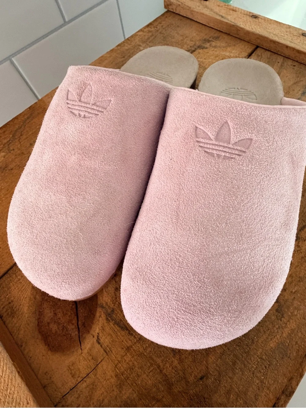 Women’s adidas Pink Suede Slide Slippers - Picture 2 of 5